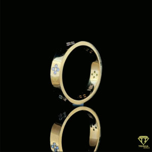 Hermoso anillo de diamantes redondos florales hecho en oro de 18/14/10 KT tachonado con diamantes brillantes cultivados en laboratorio para el regalo de cumpleaños - Product Image 2