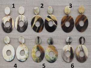 Pendientes de Cuerno Ovalados Hechos a Mano con Diseño Recortado, Pulidos, Naturales, Ecológicos, Modernos, para Regalo de Boda, MN EXPORTS MNE-633 - Product Image 4