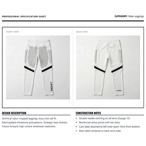 Pantalons en toile courts personnalisés pour hommes, style Techwear Y2K, avec strass thermocollés, genoux déchirés, leggings de compression, écologiques - Product Image 6