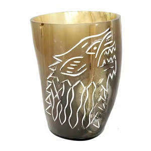 Verre à boire en corne de buffle et de boeuf fabriqué à la main Verrerie à boire en corne de buffle et de boeuf naturel par Crescent Crafts - Product Image 3