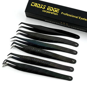 Pince à cils de haute qualité pour extensions de cils, à pointe en fibre à 90 degrés, avec poignée ergonomique antidérapante, pour volume russe - Product Image 6