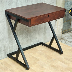 BD68112 Small 80x50cm Computer PC <b>Desk</b> with Drawers Z-Shaped Iron Legs <b>Shelf</b> for Bedroom or Workshop - Product Image 2