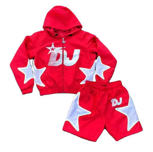 Hommes unisexe personnalisable été Street Wear ensembles courts coupe-vent respirant avec motif solide au meilleur prix - Product Image 1