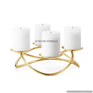 Modern Creative Art Designer <b>Silver</b> Shiny Polished Metal And Clear Glass Made <b>Candle</b> <b>Stick</b> Holder Table Centerpiece Supplies - Product Image 4