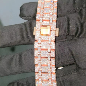 Montre Hip Hop de luxe pour homme, modèle dernier cri, avec mouvement Miyota, diamants Moissanite, cadran analogique en verre, boîtier carré en acier inoxydable - Product Image 4