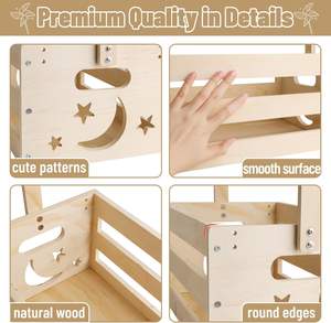 Cesta de madera para regalos de bebé Cesta de almacenamiento de bebé con asa Cesta de regalo de ducha para niños Niñas Regalos de <span class=keywords><strong>embarazo</strong></span> Nuevos padres - Product Image 3