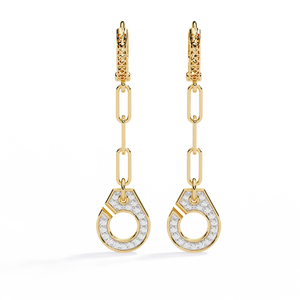 Boucles d'oreilles uniques en or 18 carats avec diamant de laboratoire, boucles d'oreilles de qualité supérieure - Product Image 1