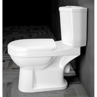 WC moderne en céramique blanche Laura Smart, 2 pièces, avec abattant à fermeture douce, toilettes en céramique deux pièces, salle de bain modulaire