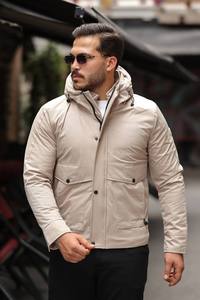 Abrigo de Invierno para Hombre, Satinado, Impermeable, con Capucha de Piel de Caballo y Relleno de Plumón de Ganso Gris, Cierre de Cremallera, Cintura Elástica, Transpirable, Alta Calidad - Product Image 4