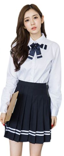 Japanese School Uniform White Long Sleeve Shirt for Girls