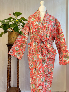 ชุดคลุมกิโมโนผ้าฝ้ายแท้แบบยูนิเซ็กซ์ ทรงยาว ผ้าควิลท์ ใส่ได้สองด้าน สำหรับฤดูใบไม้ร่วง มีเชือกผูก ระบายอากาศได้ดี ลายพิมพ์ สำหรับฤดูใบไม้ผลิและฤดูร้อน - Product Image 6