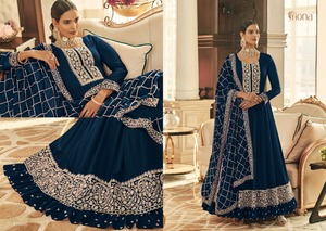 Robe longue de créateur indien, broderie Georgette Anarkali, Salwar Kameez pour fête de mariage, vente en gros de robe Salwar, nouvelle collection - Product Image 3