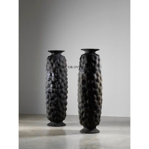 Set Of 2 Trending Pattern Arrival Elegant Look Designer Black Color Powder Coated Flower Vase Home & Office Tabletop <b>Decor</b> - Product Image 1
