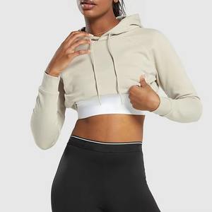 Sudadera corta para mujer, de felpa premium, venta al por mayor, personalización OEM, venta de fábrica - Product Image 3