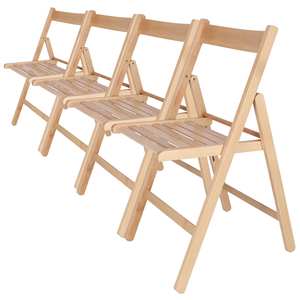WELL HOME FURNITURE & DECORATION Set di 4 Sedie da Giardino BAS in Finitura Legno di Faggio Verniciato - Product Image 1