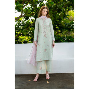 เสื้อชีฟองพิมพ์ลายดิจิทัล IZNIK-3PC พร้อมผ้าคลุมไหล่ปักลายไหมและกางเกงพิมพ์ลาย-BIC-035 - Product Image 1