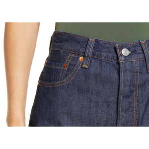 Levi's for 501 High Waist Straight Leg Boot Cut Jeans Size 29x32 Plain Color Denim Fabric Breathable Washable Featuring Button - Product Image 2