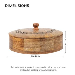 Boîte en bois multi-usages pour chapatis, parathas et autres pains chauds, boîte à roti en bois avec couvercle solide par AALIYAN IMPEX - Product Image 5