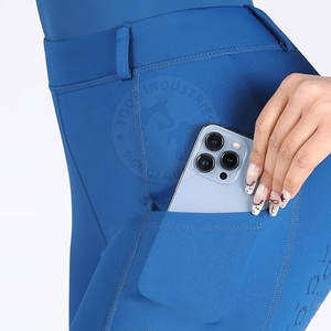 Pantalones ecuestres con empuñadura de rodilla antideslizante para montar a caballo, pantalones de montar a caballo con estilo para mujer con bolsillos - Product Image 4
