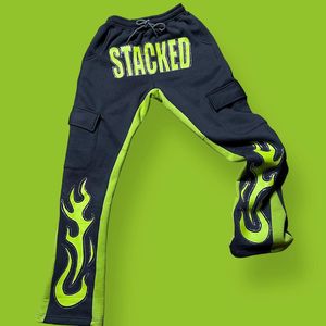 Pantalon de survêtement personnalisé vintage délavé à l'acide pantalon de survêtement jogging pantalon de survêtement évasé respirant avec cordons vêtements d'extérieur pour hommes - Product Image 5