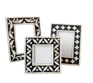 Beautifully Handmade Antique Bone Inlay <b>Photo</b> Picture <b>Album</b> Accessories Manufacturer in India Bone Inlay Monochrome <b>Photo</b> Frame - Product Image 1