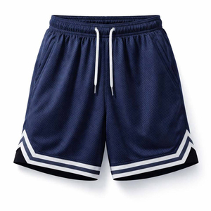 กางเกงกีฬาขาสั้นผู้ชายสำหรับเล่นบาสเก็ตบอลฤดูร้อน แบบสตรีทแวร์ ผ้าโพลีเอสเตอร์ถัก  ไซส์พลัส  รับสั่งทำพร้อมปักโลโก้ - Product Image 1