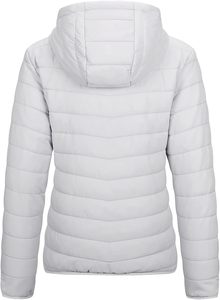 แจ็คเก็ตบุนวมแบบบางสำหรับผู้หญิงปักโลโก้คอตั้งกันน้ำเสื้อนอกสำหรับฤดูหนาวมีซิปปิดผ้าฝ้าย - Product Image 2