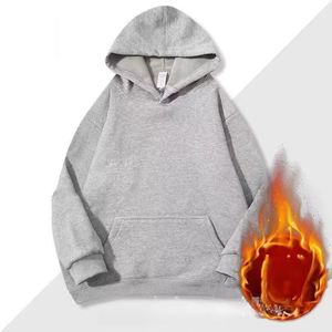 410gsm เสื้อฮู้ดผู้ชายไซส์ใหญ่พิเศษผ้าฟลีซปักลายซับในกระเป๋าย้อมธรรมดาปรับแต่งได้ทันสมัยอบอุ่นฤดูหนาว - Product Image 3