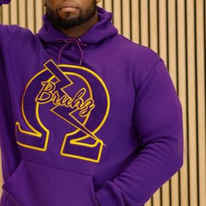 Felpa in ciniglia viola Bruhz personalizzata Omega confraternita stile di vita greco abbigliamento in pile pesante abbigliamento Casual - Product Image 2