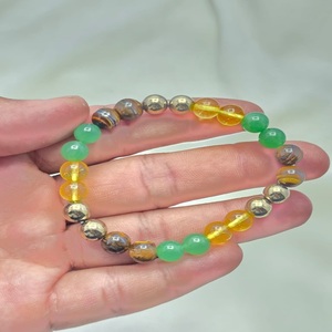 Wholesale AAA-Grade Engraved citrin pyrite green aventurian <b>Bracelet</b> Natural Gemstone Crafts <b>Healing</b> Pattern Starch - Product Image 3