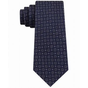 Cravatta da Uomo Michael Kors Lussuosa Blu Elegante Taglia Regolare in Seta Casual Classica con Stampa Jacquard Motivi Floreali e Animali Confezione Regalo - Product Image 1