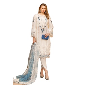 2023 colección de césped de algodón estampado para mujer, Vestido camisero de verano, nuevo estilo indio Shalwar Kameez de manga larga - Product Image 1