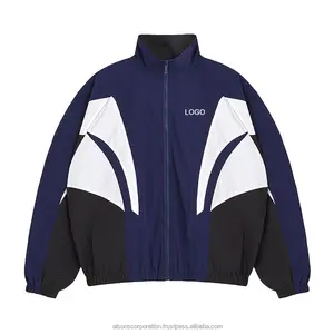 Biểu Tượng Tùy Chỉnh Chất Lượng Cao Chất Liệu Nylon Tracksuit Thêu Logo Áo Gió Tracksuit Với Đường Ống Phản Quang Không Thấm Nước Theo Dõi