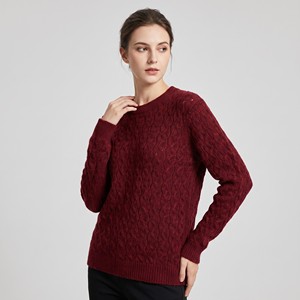 Pull en tricot texturé avec motif ajouré en losanges, col rond, taille élastique, taille unique pour tailles 38 à 44 - Product Image 1
