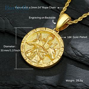 Alta calidad 925 plata esterlina 18K chapado en oro Moissanite antiguo egipcio Anubis Ankh Hip Hop estilo colgante para hombres - Product Image 4