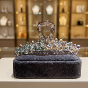 Pinzas de Pelo con Flores de Cristal Brillantes, Elegantes y Modernas, para Peinados Semirecogidos, Accesorios de Regalo Premium para Damas - Product Image 1