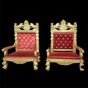 Chaises de luxe à dossier haut pour la reine et le trône royal pour la décoration de la maison bon marché de mariage et de fête - Product Image 1