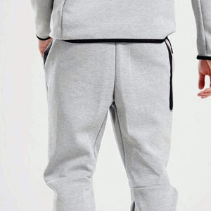 Survêtement Homme Polaire Technique Gris Chiné Conception OEM 69 % Coton 31 % Polyester, Ensemble Sweat à Capuche Zippé et Jogging - Product Image 6