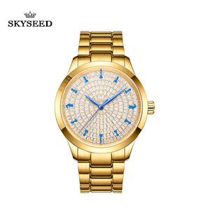 นาฬิกาข้อมือผู้ชาย SKYSEED รุ่น Diamond Starry Gold ขนาด 32 มม. หน้าปัดคริสตัล สายสแตนเลสสตีลขนาด 20 มม. เครื่องนำเข้า ดีไซน์หรูหราสำหรับธุรกิจ - Product Image 6