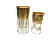 Ensemble de supports à plantes en métal écologiques modernes en fer fini or, de différentes tailles, pour la décoration de la maison et du jardin, salon
