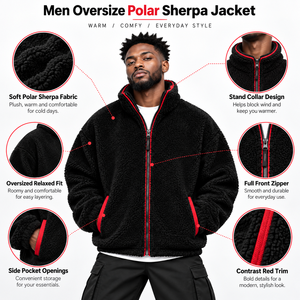 Veste polaire sherpa pour homme de haute qualité, texture douce en polaire, coupe ample et confort durable pour la mode décontractée hivernale - Product Image 6