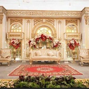 Arche de scène en fer pour mariage sculpté à double pilier élégant pour la décoration de banquet - Product Image 2