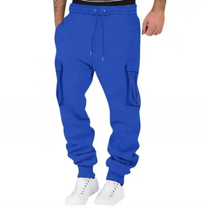 Pantalon de survêtement cargo en molleton lourd pour homme, pantalon baggy de sport, avec poches, taille plus, bas d'hiver actif avec coupe confortable - Product Image 3