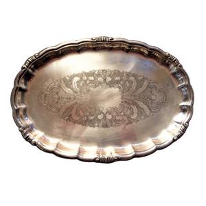 Bandeja de Servir Ovalada Plateada Vintage Ecológica, Hecha a Mano, Duradera, Grabada, Regalo para Cocina Nueva, Directo de Fábrica - Product Image 6