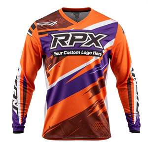 เสื้อเจอร์ซีย์มอเตอร์ครอส RPX แบบสั่งทำพิเศษ แขนยาว สำหรับผู้ชาย แห้งเร็ว สีส้มม่วง เสื้อแข่งรถ สำหรับทุกฤดูกาล - Product Image 3