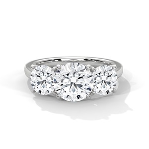 Anillo de 3 Piedras con Circonita Cúbica de Corte Brillante Redondo de 2.0 ct, Plata de Ley 925, Anillo de Compromiso Clásico, Anillo de Boda, Joyería Fina, Anillo Brillante - Product Image 5