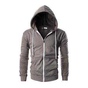 Stylish Zip Up Hoodie Athletic Sweats Custom Logo Quality Cotton Plain Hoodies <b>Jacket</b> For Mens - Product Image 5