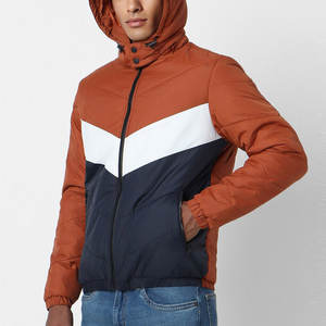 Vestes pour hommes personnalisées, couleur contrastée, col montant, logo sur le devant, tissu léger, confortable, imperméable et respirant - Product Image 3