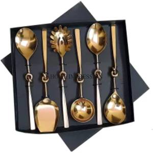 5 étoiles Hôtels Restaurants Cuisine Outils Écologique En Aluminium Plaqué Or Moderne Creative Art Designer Attrayant Look Couverts - Product Image 2