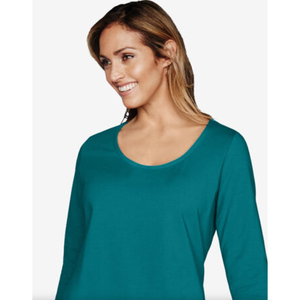 Top casual da donna Karen Scott con scollo rotondo, taglia XX-Large, colore verde acqua - Product Image 1